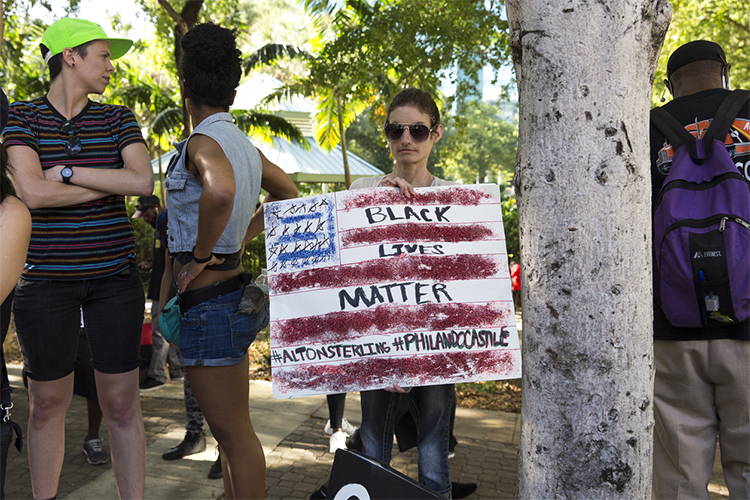 Black Lives Matter rally in Fort Lauderdale in July 2016