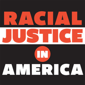 a logo reading "racial justice in America"