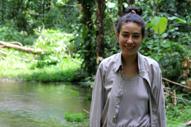 Valeria Ramírez Castañeda in a swamp