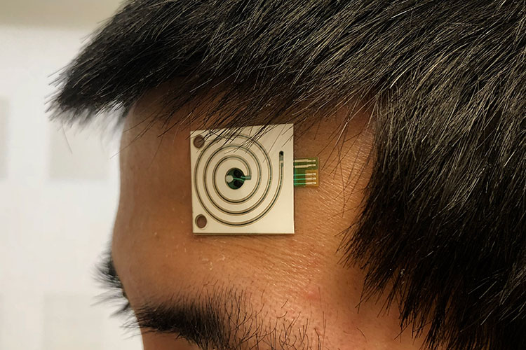 Wearable sensor on forehead