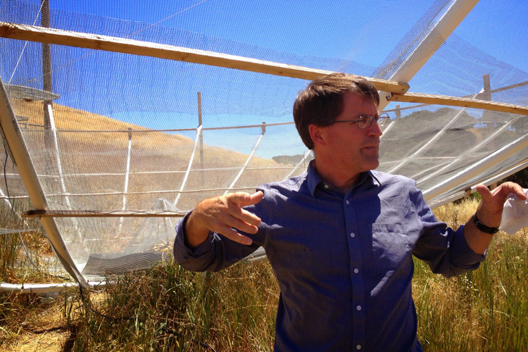Astronomer David DeBoer at the site of the HERA array in South Africa.