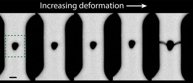 Scan of increasing deformation in nanostructure 