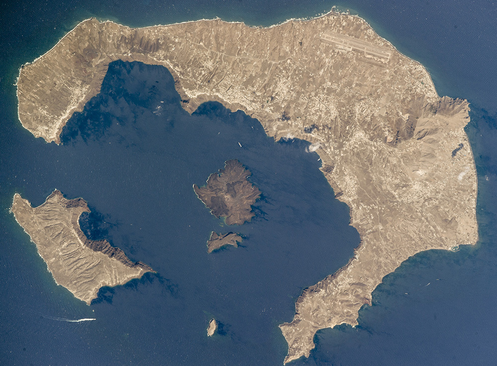 aerial view of islands around a central lagoon