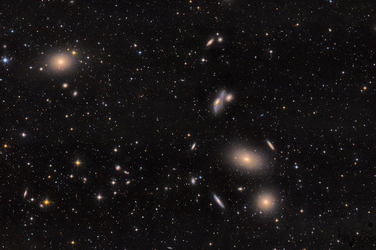 dark sky with bright stars and galaxies