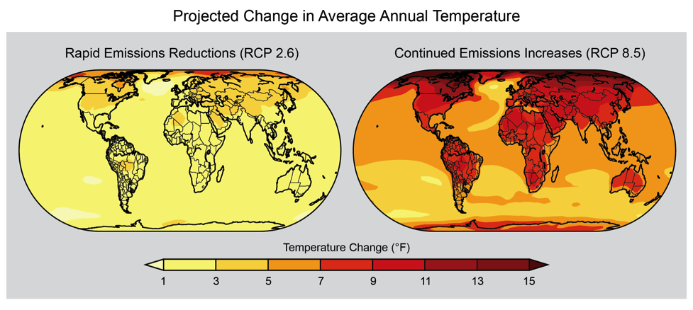 Projected Change in Average Annual Temperature