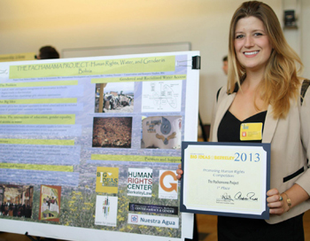 A water project Peters worked on in Bolivia was a winner in UC Berkeley’s 2013 Big Ideas contest.