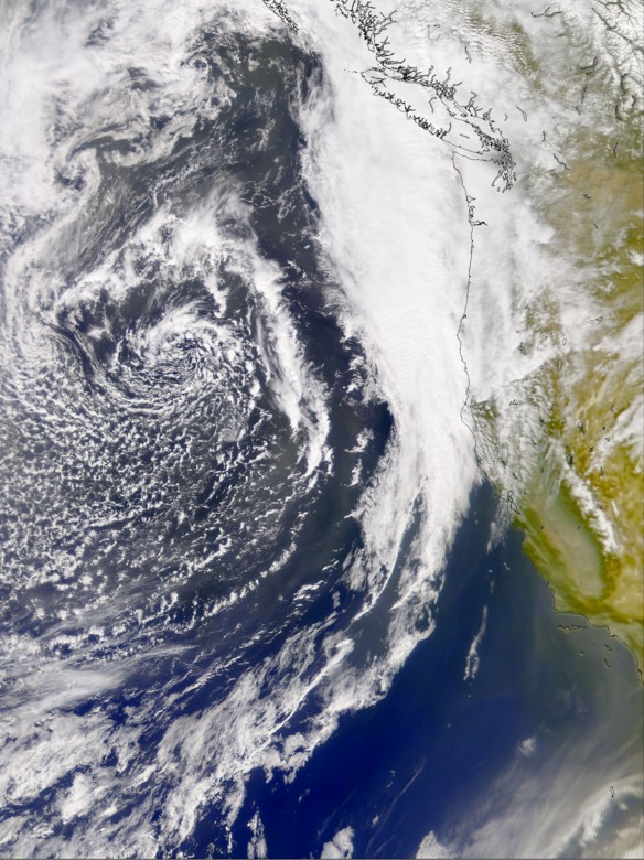 Aerial image of California's atmosphere.