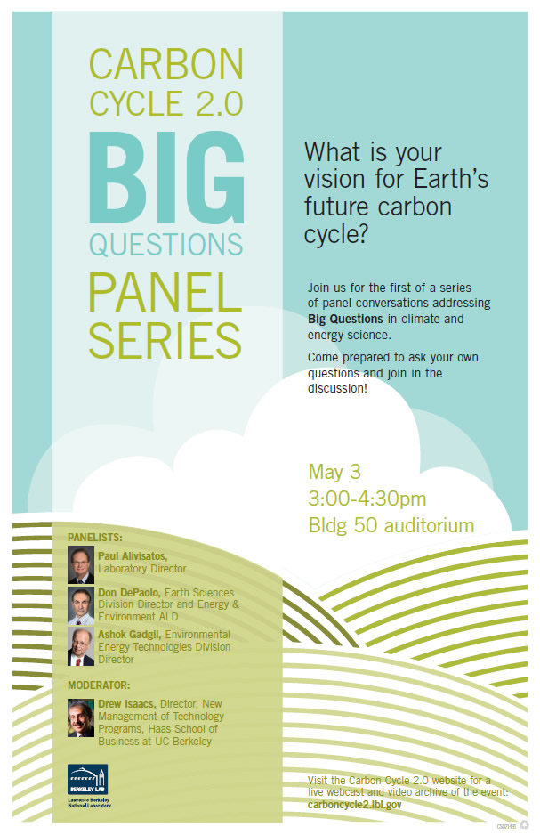 An even flier for 'Carbon Cycle 2.0, Big Questions Panel Series'. 