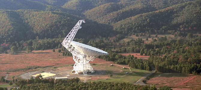 A large telescope in a field.