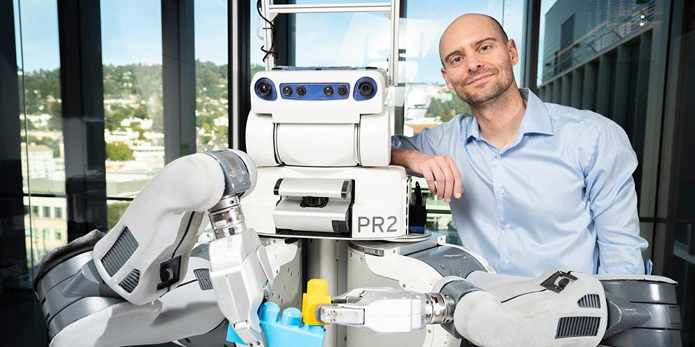 Pieter Abbeel with PR2 robot