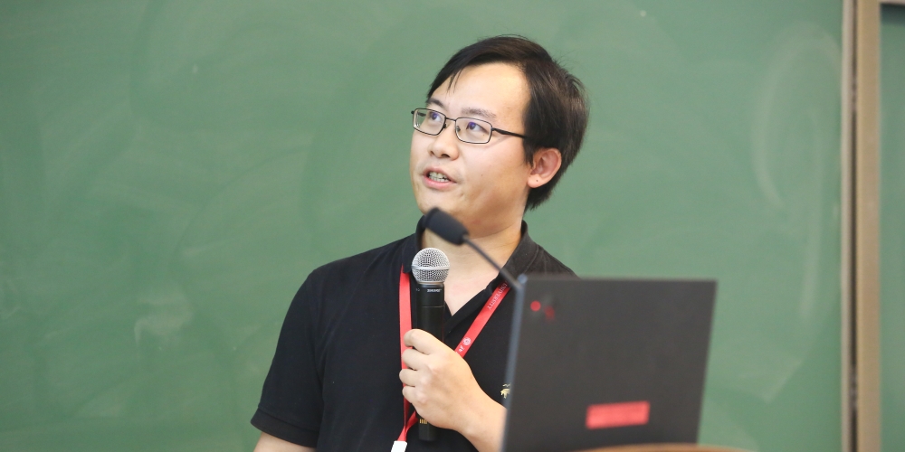 Ruixiang Zhang giving a math talk