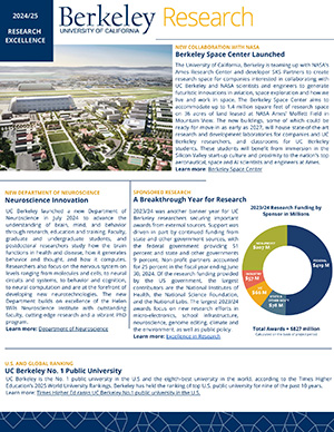 Screenshot of the first page of the UC Berkeley Research Excellence Highlights 2024-2025.