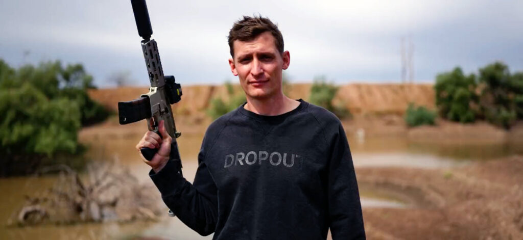 Blake Masters, a now-defeated candidate for US Senate from Arizona, posed with a rifle in one of his campaign ads.