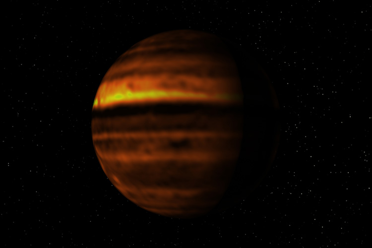Radio Image detecting ammonia on Jupiter