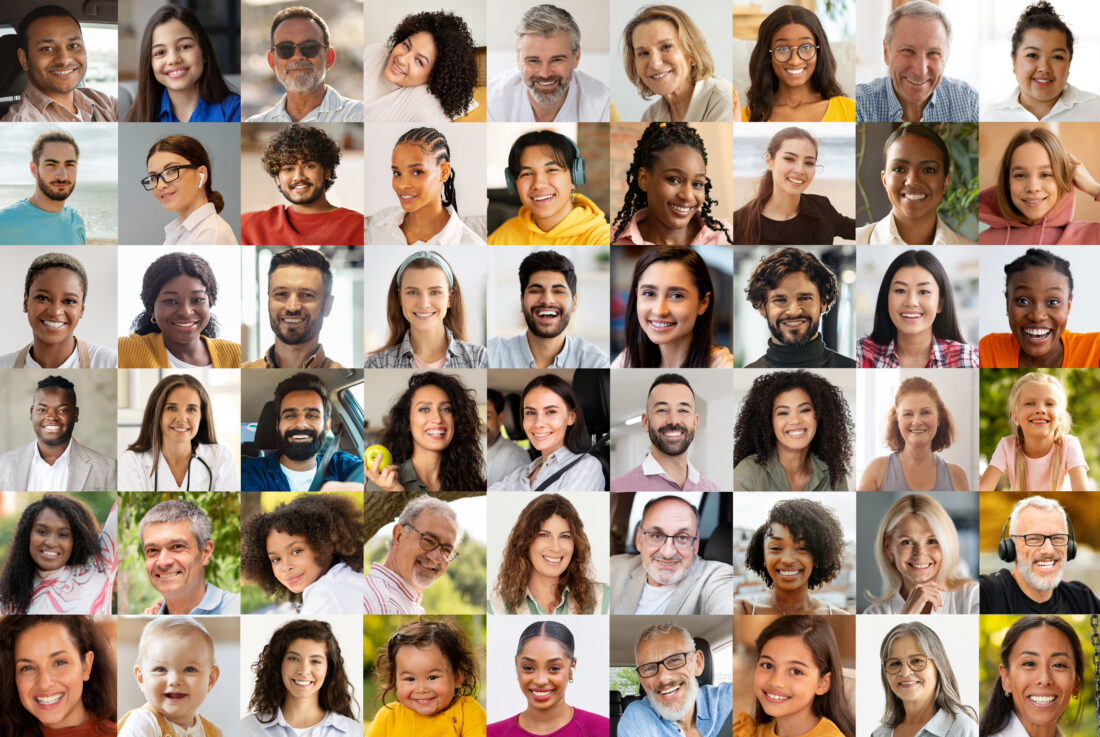 grid of 48 diverse faces