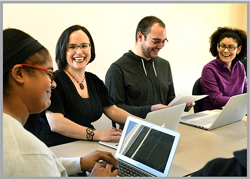 Lisa Bodella with students