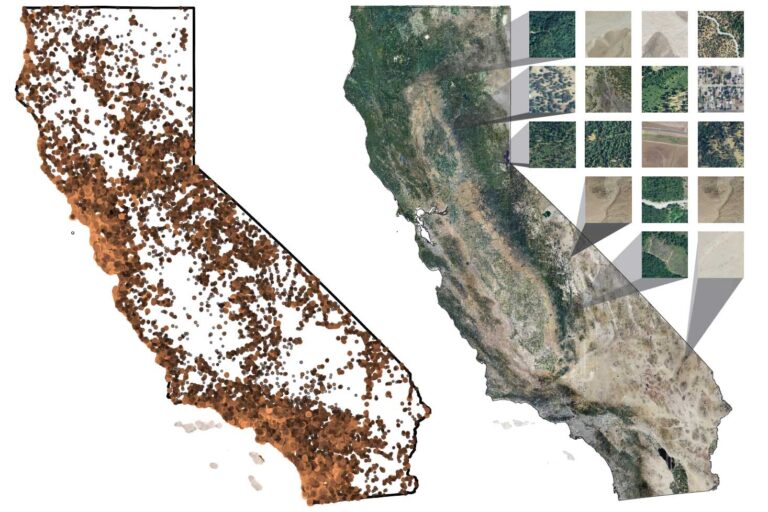 side-by-side maps of California