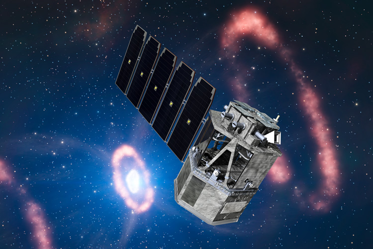 the COSI space telescope depicted agains a supernova