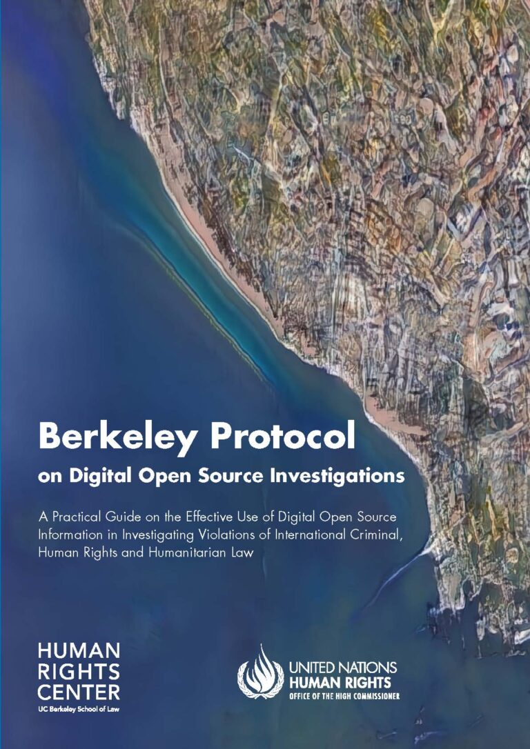 The cover of the English-language edition of the Berkeley Protocol