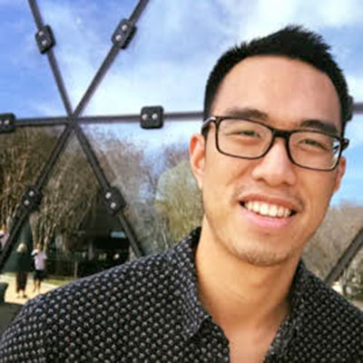 Edwin Ko, a Ph.D. student in linguistics smiling
