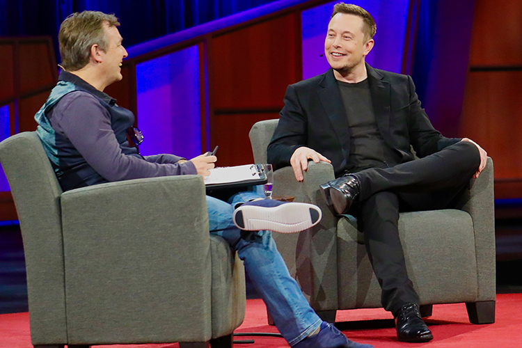 Elon Musk talking to Chris Anderson