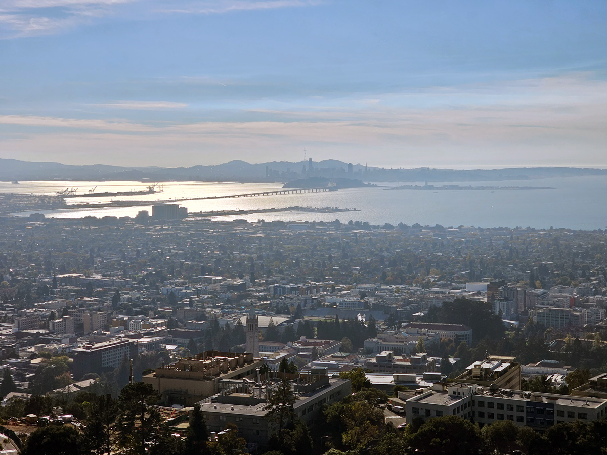 View of bay and San Francisco from east bay hills