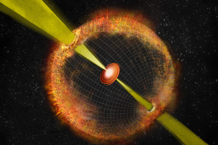 diagram of gamma ray burst from exploding star