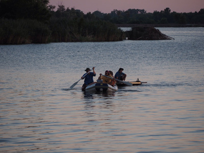 a group of people on a boat