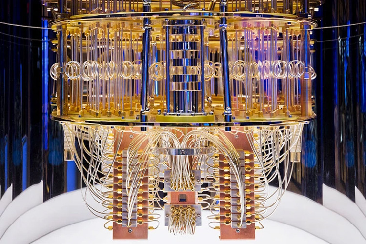 gold plated electronics of a quantum computer