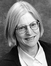 black and white headshot of Kristin Luker, law professor and sociologist at UC Berkeley