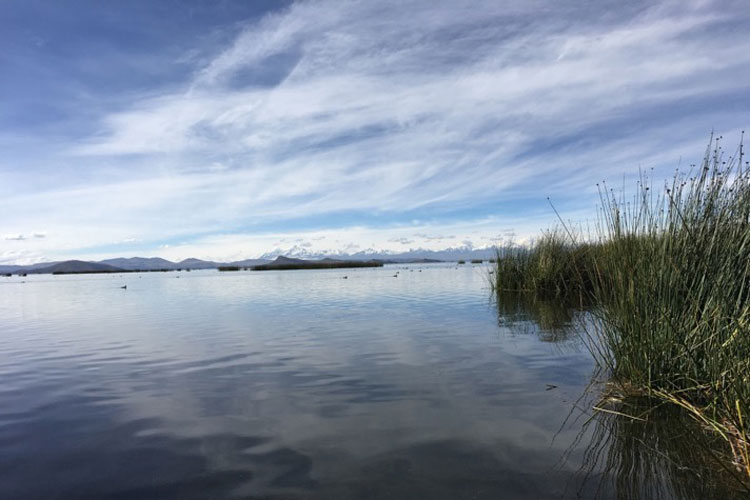 Lake Titicaca in the Bolivian Andes.