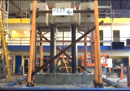 testing being done at the PEER-UC Berkeley Laboratory shaking table