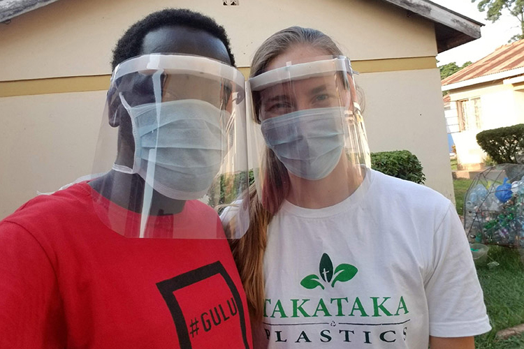 Berkeley Ph.D. student Paige Balcom and Peter Okwoko, a Ugandan environmental and community activist, are the cofounders of Takataka Plastics, a social enterprise in Gulu, Uganda
