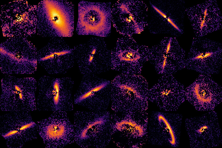 images of 24 different dust disks