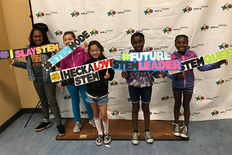 Participants in the girls' STEM camp