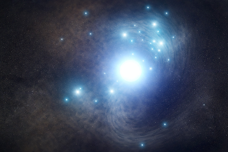 artist's concept of blue star before it exploded