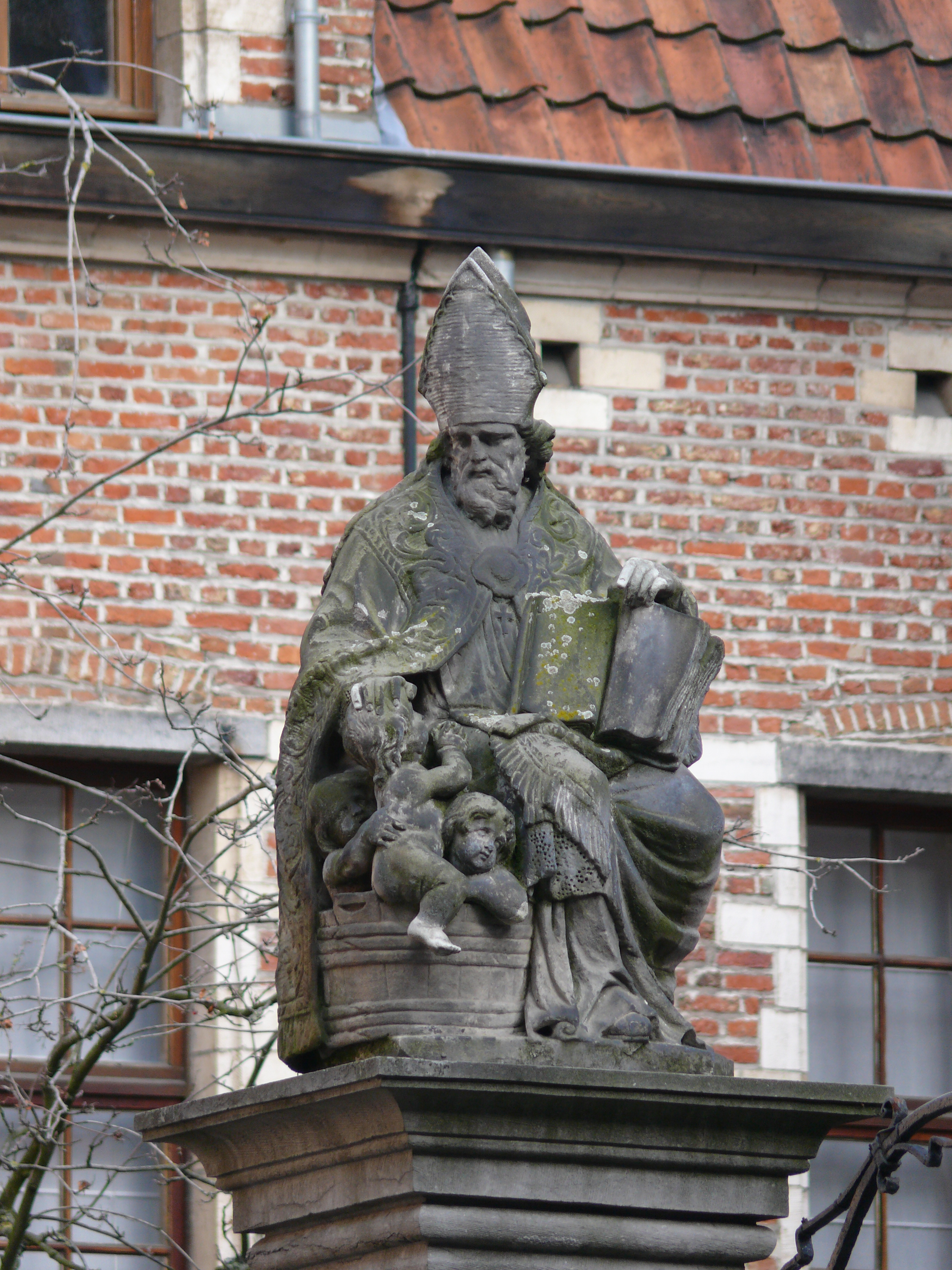 A statue in Antwerp of Saint Nicholas.