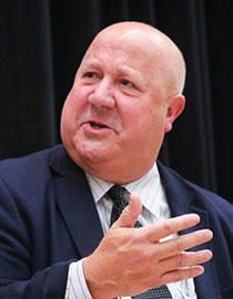 Steven Hayward speaks at at UC Berkeley event in 2017.