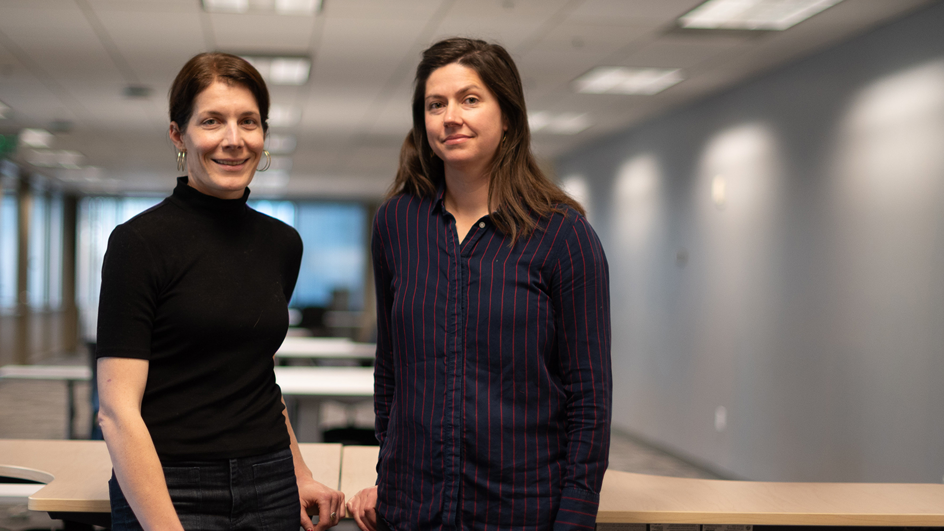 Sarah Swanbeck, executive director of the Berkeley Institute for Young Americans (left) and Erin Heys, the institute's policy director, in their UC Berkeley headquarters