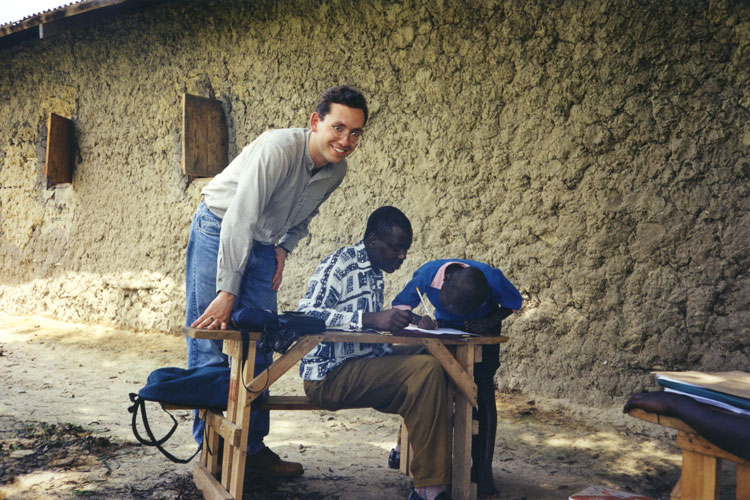 UC Berkeley economist Ted Miguel in western Kenya, where he has studied the impact on deworming programs on children's health and education outcomes.