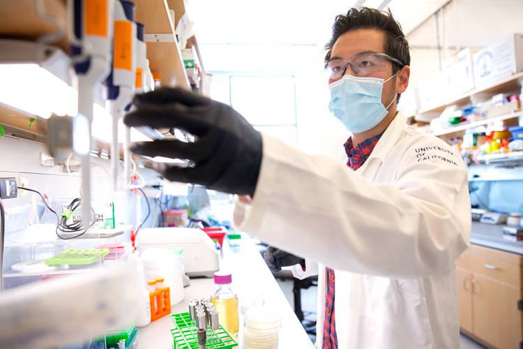 Connor Tsuchida, a graduate student in Doudna's lab