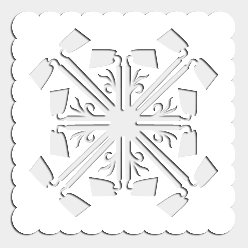 image of white plexiglass quilt pattern