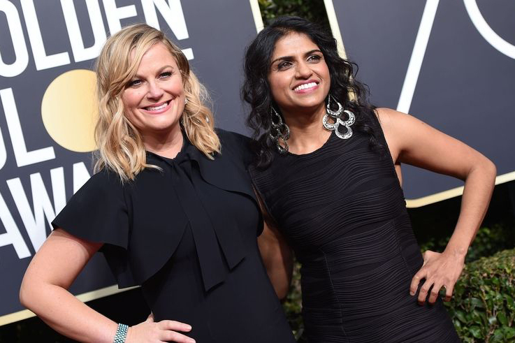 Saru Jayaraman and Amy Poehler at the Golden Globe Awars