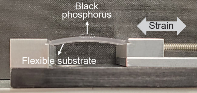 schematic showing strain on a flexible substrate