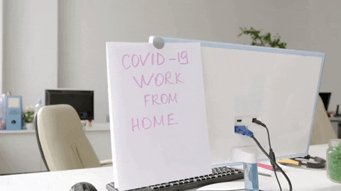 COVID-19 work from home sign