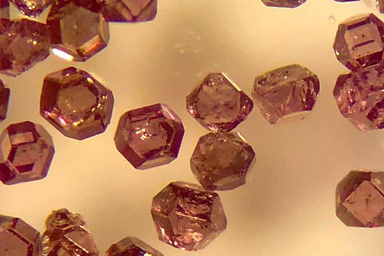 closeup of microdiamonds