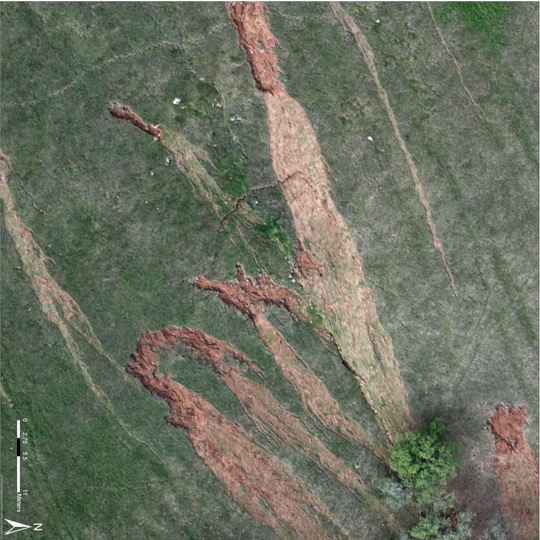 landslide scars after rainstorm