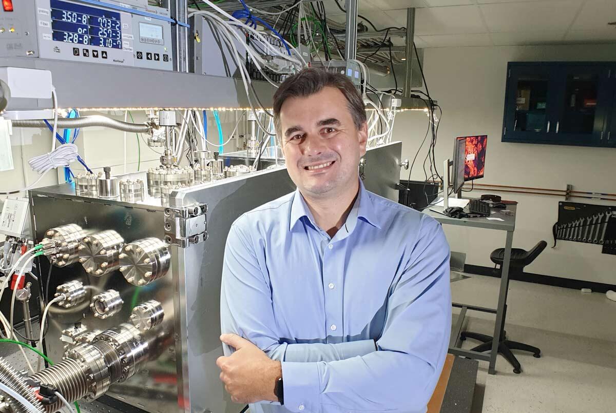 Professor Michael W. Zuerch standing in his lab