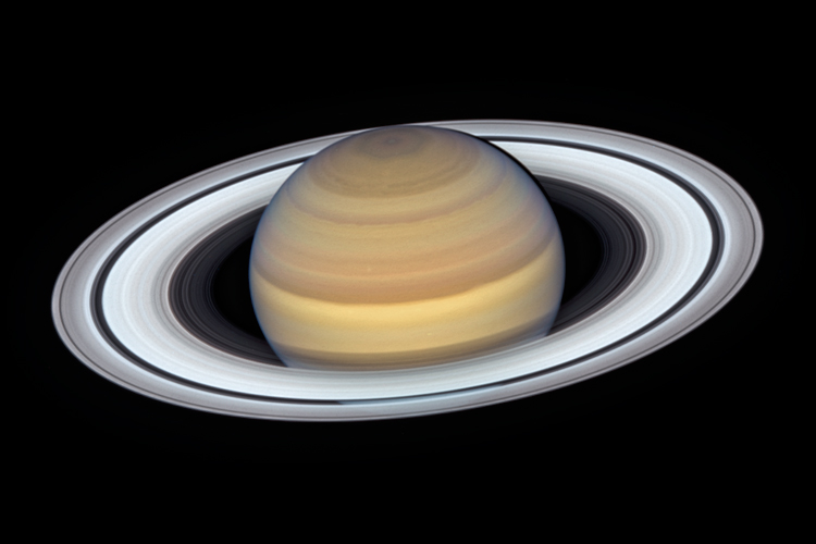 color photo of Saturn