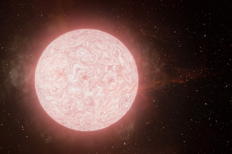 artist's impression of a belching red supergiant